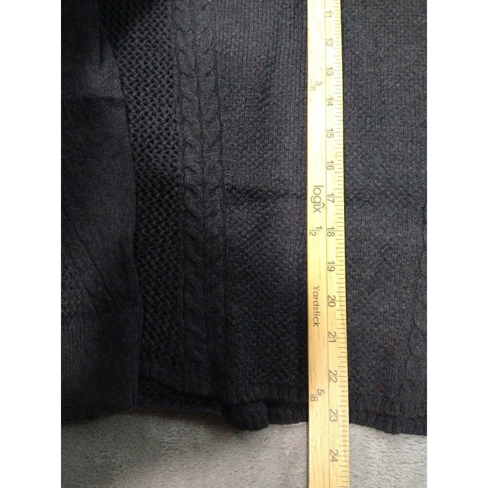 American Eagle Sweater Womens Small Gray Wool Blend Cable Knit Pullover Boho - Picture 3 of 7